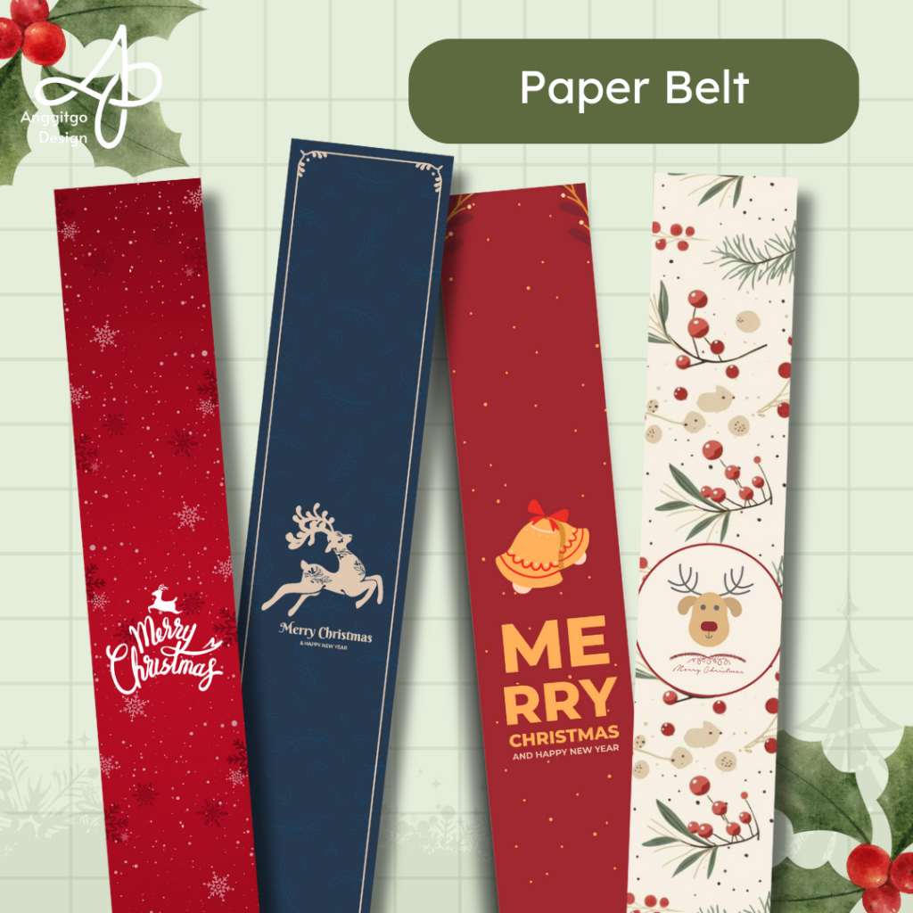 

Paper Belt Natal Paper Sleeve Natal Merry Christmas Xmas Hiasan Packaging Natal