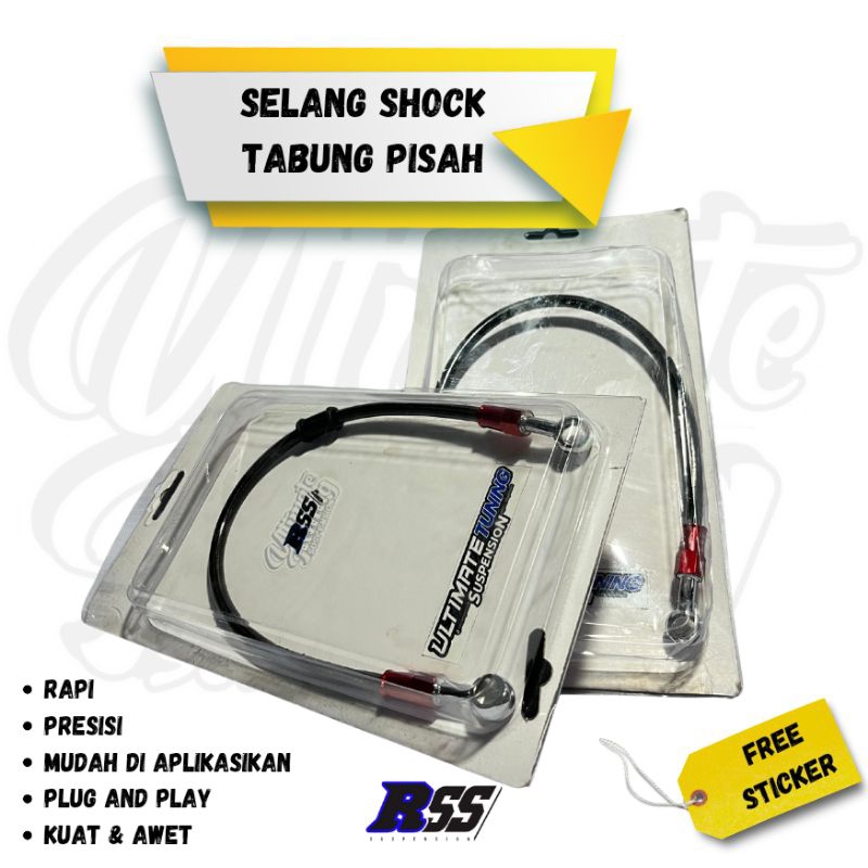 selang shock tabung pisah, selang shock racing tabung pisah.