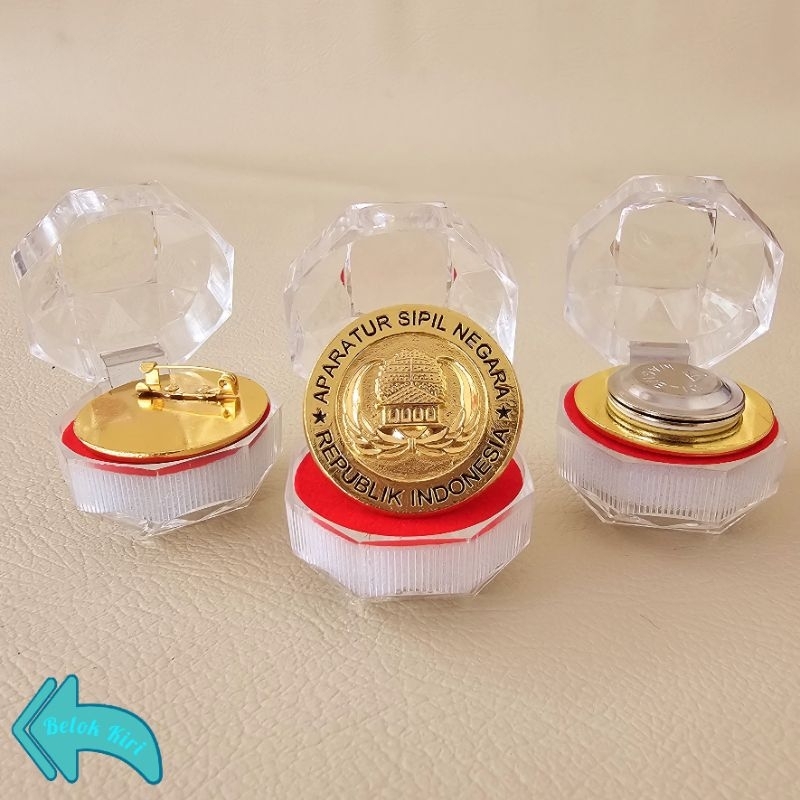 Pin Korpri ASN Bulat Premium Terbaru Kuningan Magnet Pin Korpri Bulat