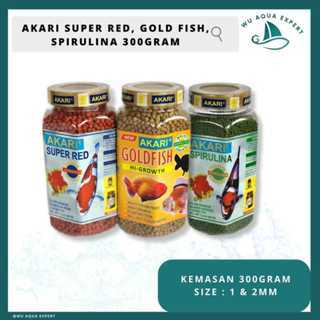 Makanan Ikan AKARI GOLDFISH 350gr SUPER RED 300gr SPIRULINA 300gr KURA PET 300GR PAKAN PELET Koki gl