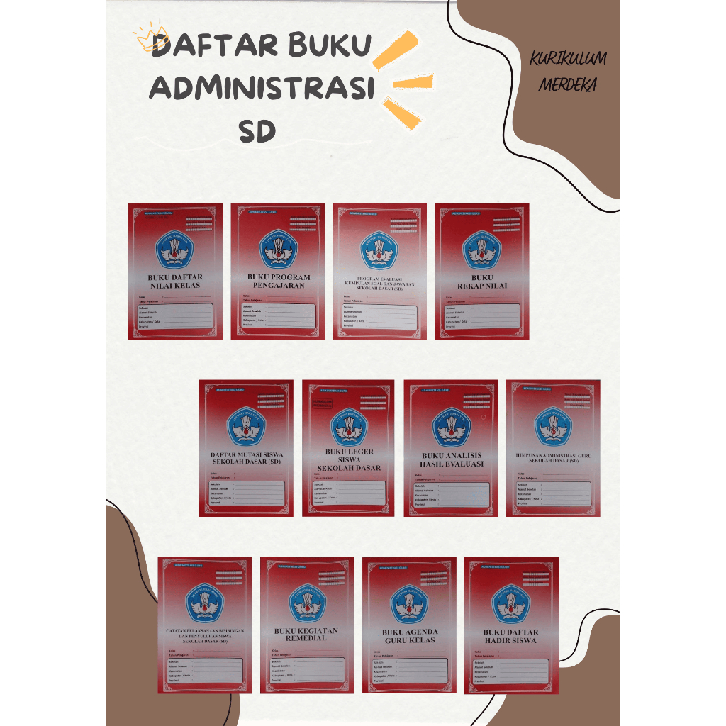 Buku Administrasi Guru, Guru Bidang dan Kepala Sekolah SD