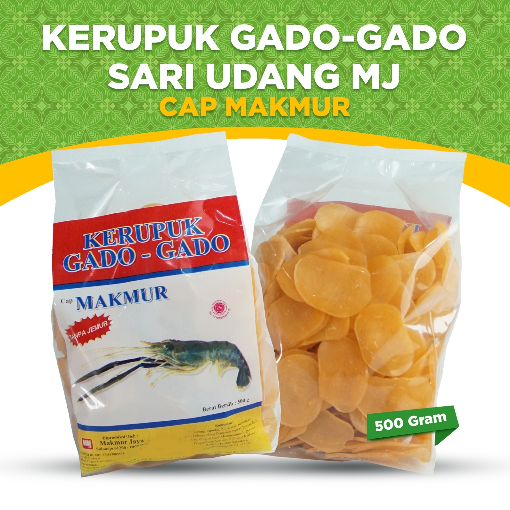 

KERUPUK MENTAH CAP MAKMUR, KERUPUK GADO - GADO SARI UDANG RENYAH GURIH TANPA DIJEMUR