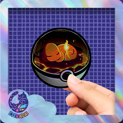 

Stiker Hologram Anime Pokemon Charmender Sleep Poke Ball