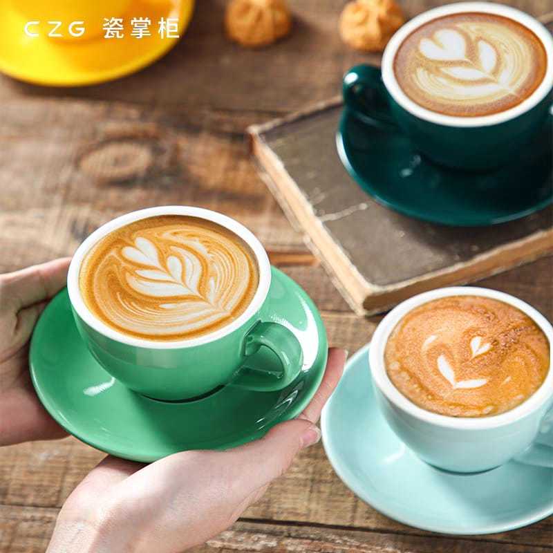 HOME | Cangkir set | cangkir kopi set tatakan | cangkir Warna Porcelain Keramik 220ml