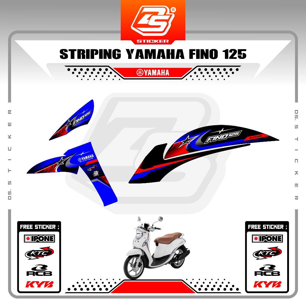 Stiker Fino FI 125 Decal Striping Fino FI 125 Premium Racing DS031024 DSSTICKER