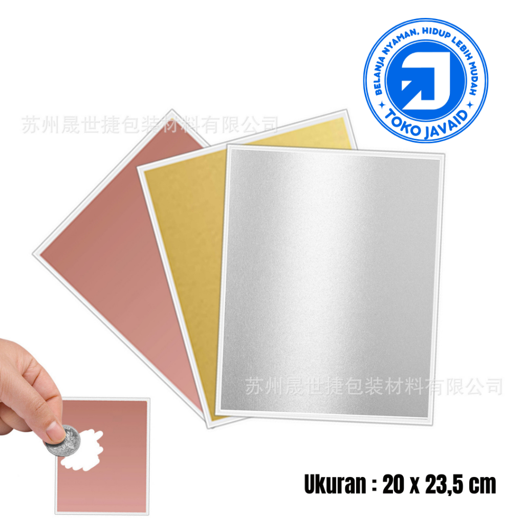 

JAVAID Scratch Pin Label Stiker Gosok Size Jumbo (20x23,5cm)