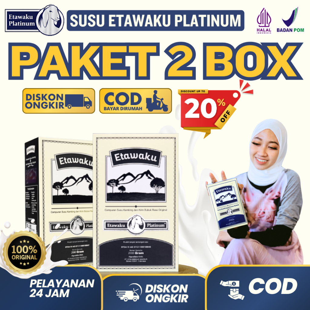 

ETAWAKU - 2 Box Susu Etawaku Solusi Tepat Untuk Masalah Pernapasan, Asma, Sesak Nafas, TBC (F) G