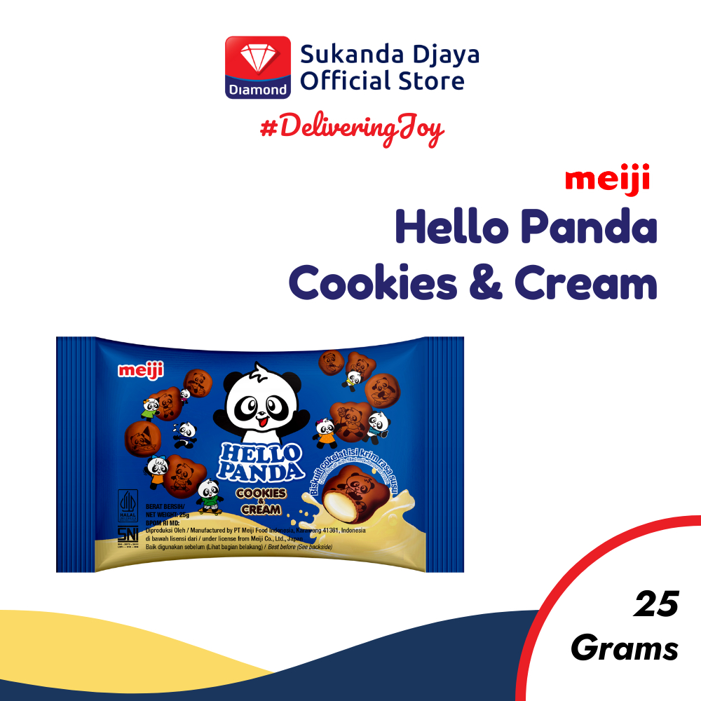 

Meiji Hello Panda Biskuit Cookies & Cream Snack Ringan 25 Gr