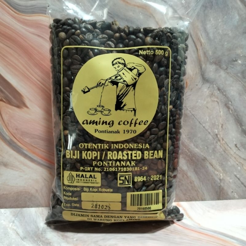 

Biji Kopi Aming 500gr Biji Kopi Robusta Pontianak Roasted Bean