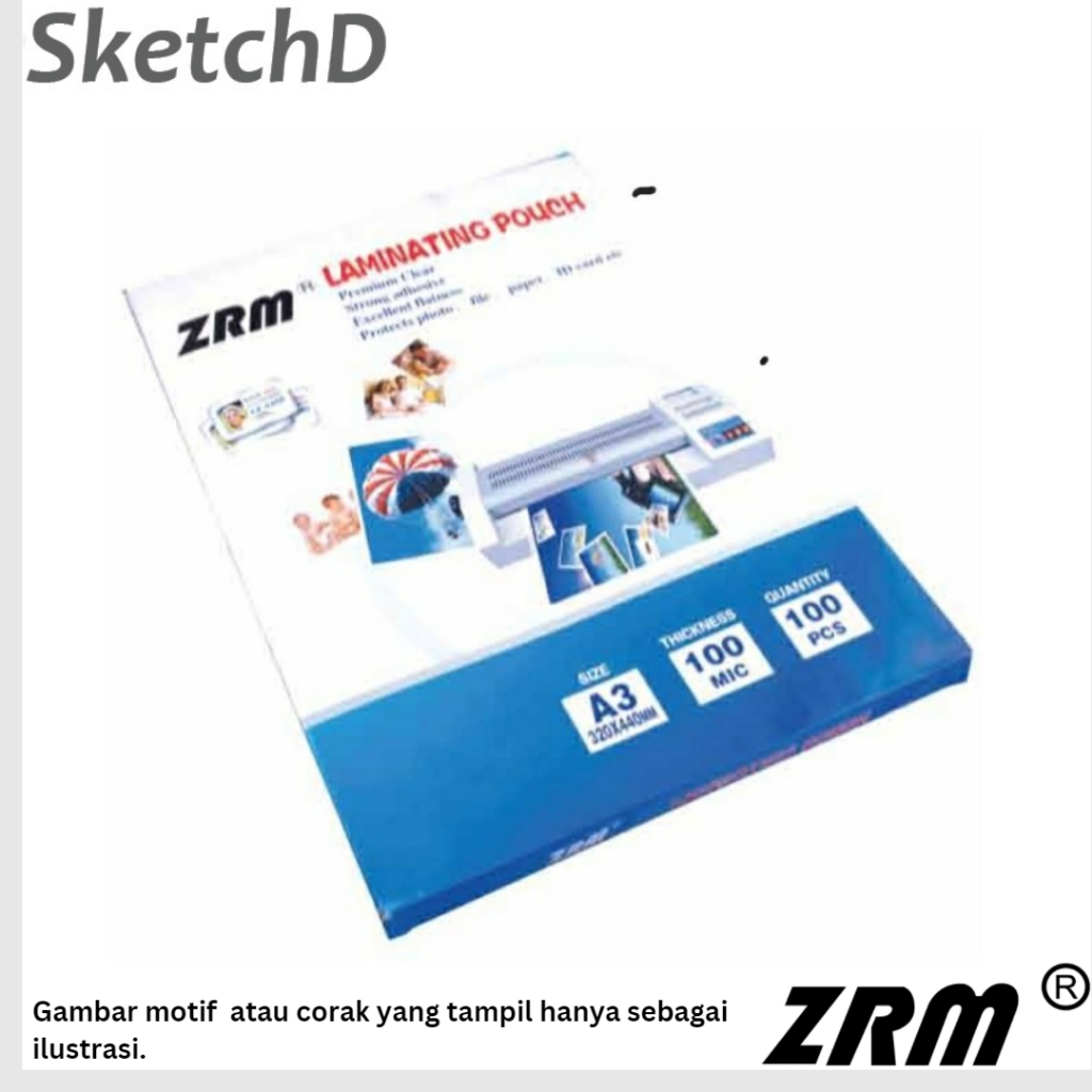 

Plastik Laminating Pouch Film A3 100 micron ZRM Laminasi isi - 100 lembar