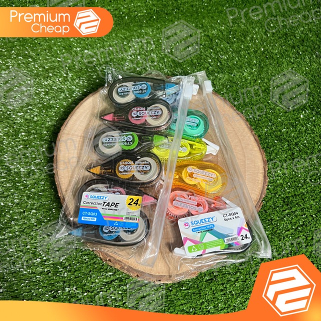 

[6 PCS] Correction Tape Squeezy 24m Office