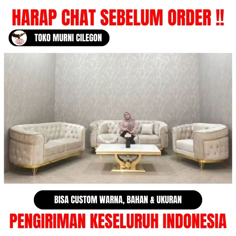 Sofa  321 Eifell Cream (free ongkir cilegon serang kota)