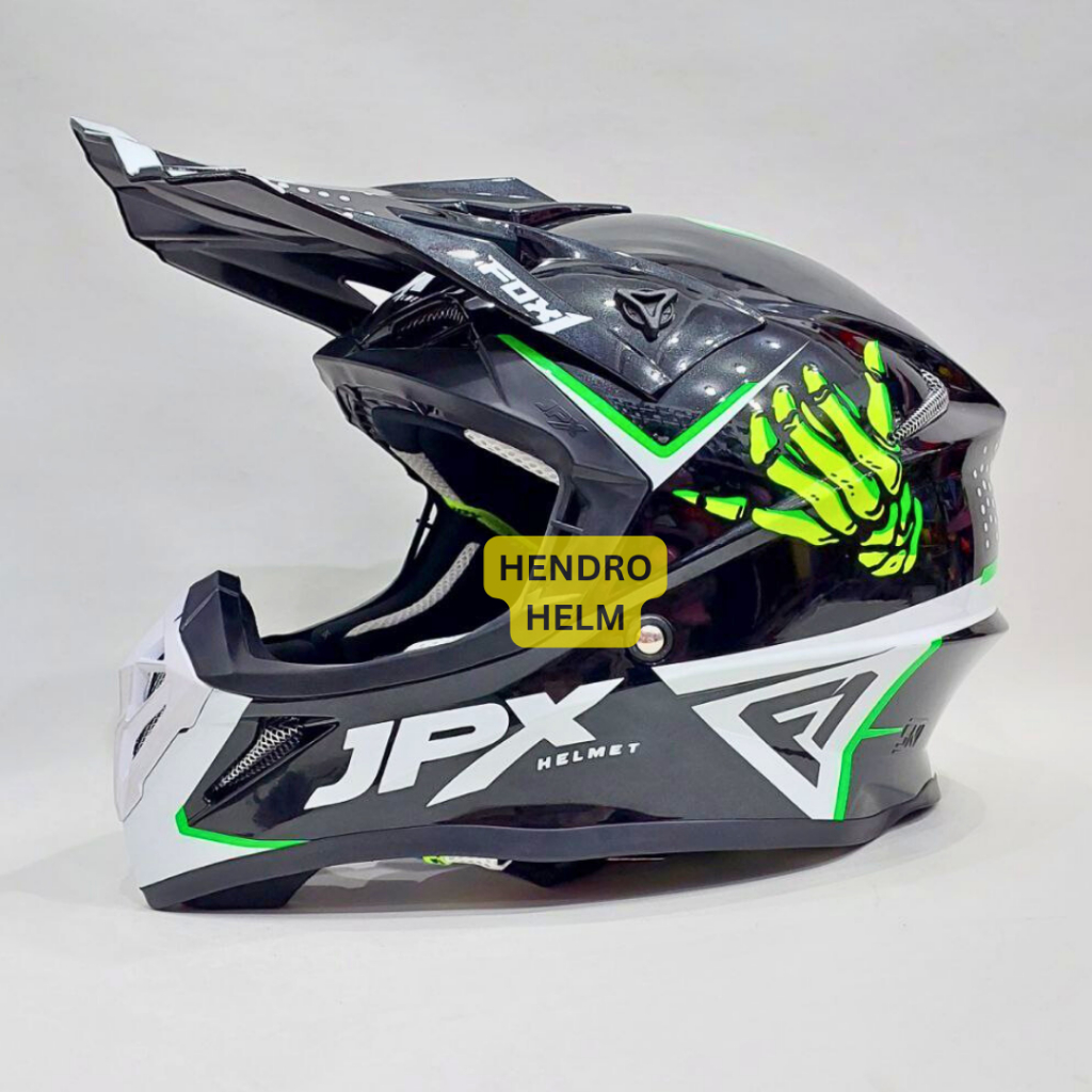 Helm Jpx Cross Fox1 X45 Black Glossy Orange Google