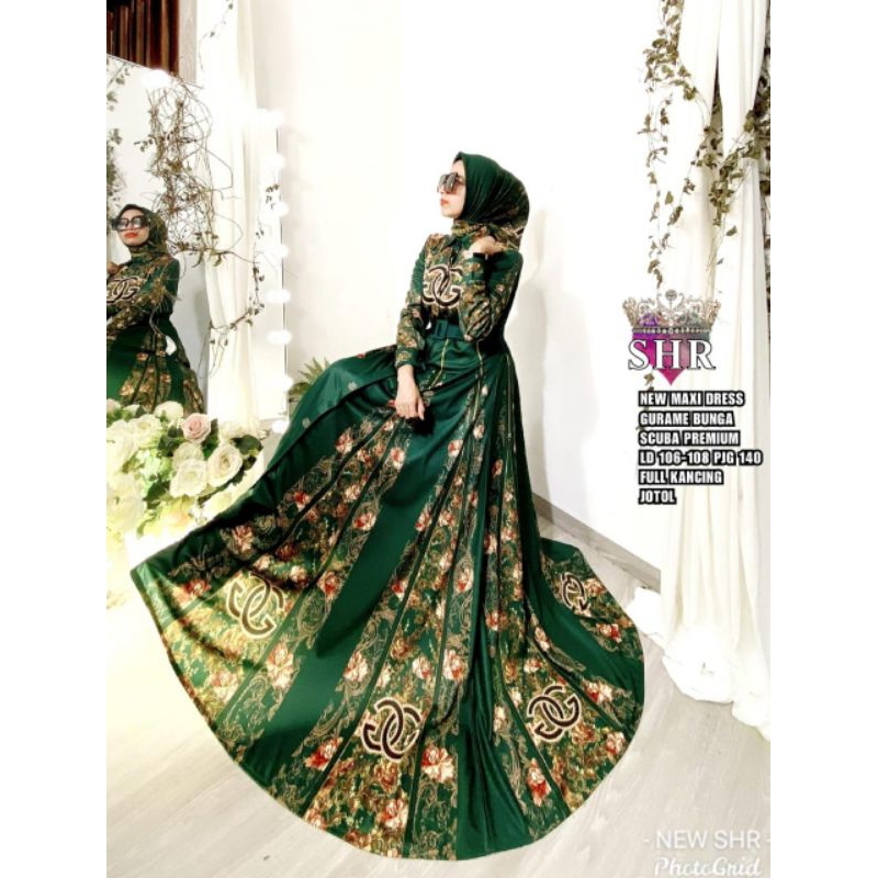 SHR MAXI DRESS GURAME BUNGA VIRAL