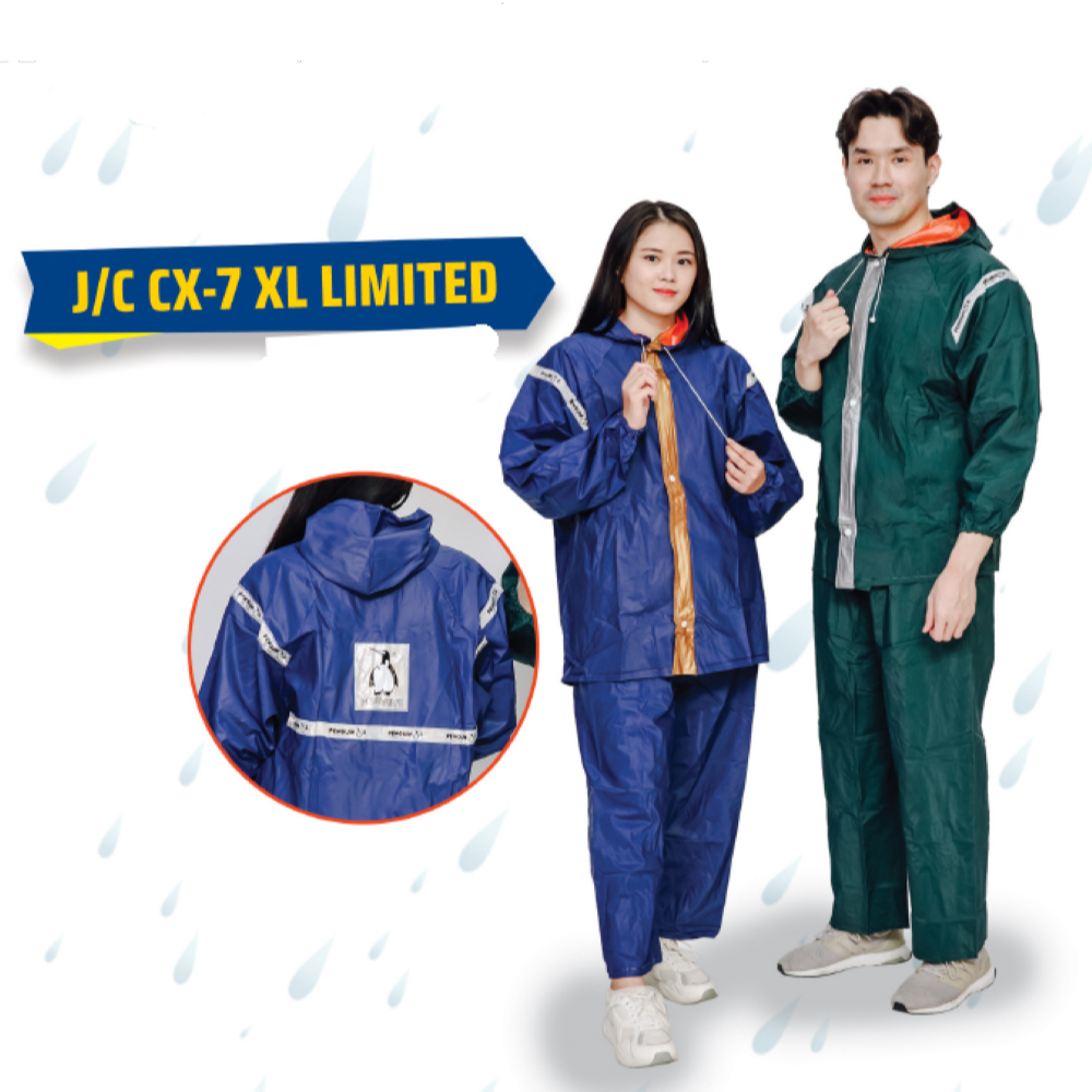 Jas Hujan Mantel Penguin's CX-7 Limited Type Jaket Celana pakai Scotlite ukuran XL Anti Bau Anti Air