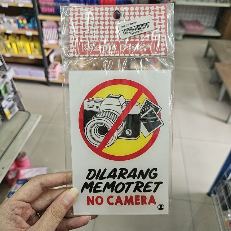 

papan acrylic sign board akrilik logo dilarang memotret no camera