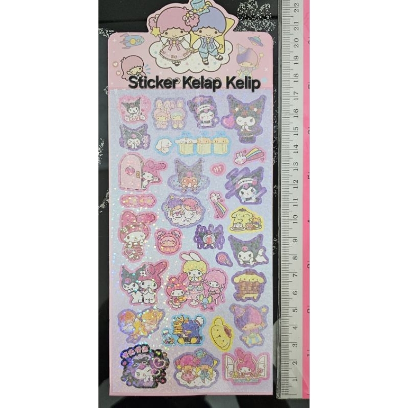 

Mainan Sticker Sanrio Glitter Stiker Hologram Kelap Kelip Murah Edukasi Sensorik Motorik Montessori