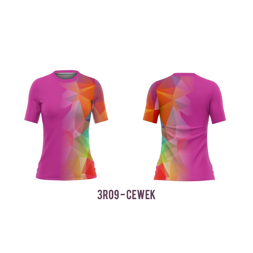 Kaos Sepeda Jersey Sepeda Baju Sepeda Gowes Cewe Wanita Lengan Pendek Drifit Dry Fit Full Print 3R09