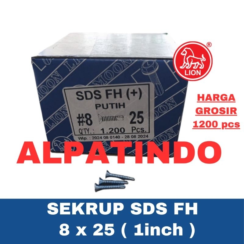 Sekrup SDS FH 8 x 25 / Sekrup Roofing Kepala Obeng Plus / Sekrup Rofing Obeng 8 x 25