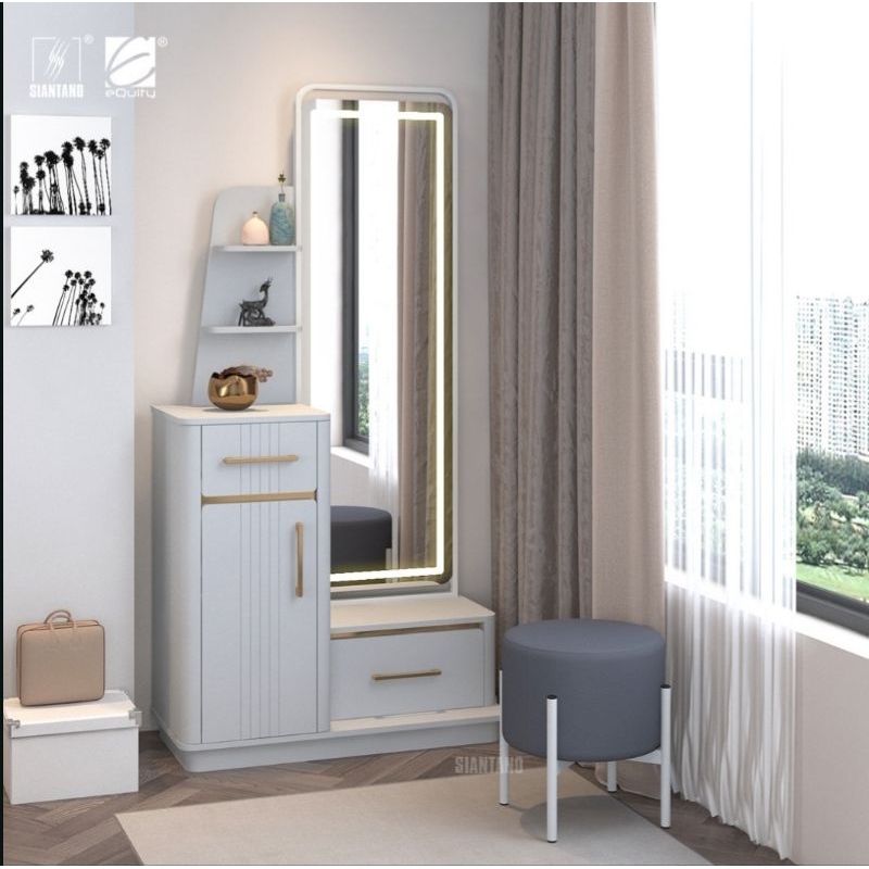 Siantano Dresser Meja Rias Vanity Dressing Table Minimalis Cantik DR SUNRISE (khusus Palembang)