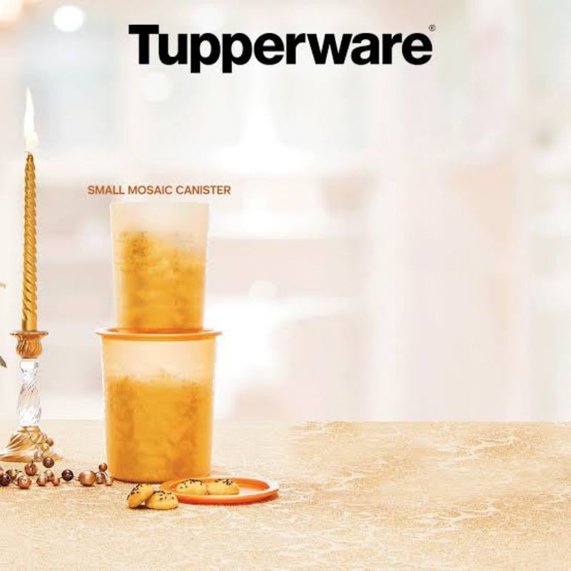 Mosaic Canister Tupperware - Gold