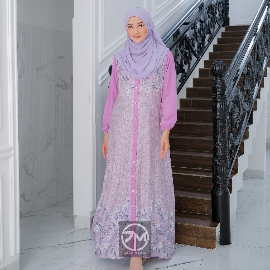 Salim Moslem - Gamis Dewasa Rayon Premium Mix Crinkle Polos