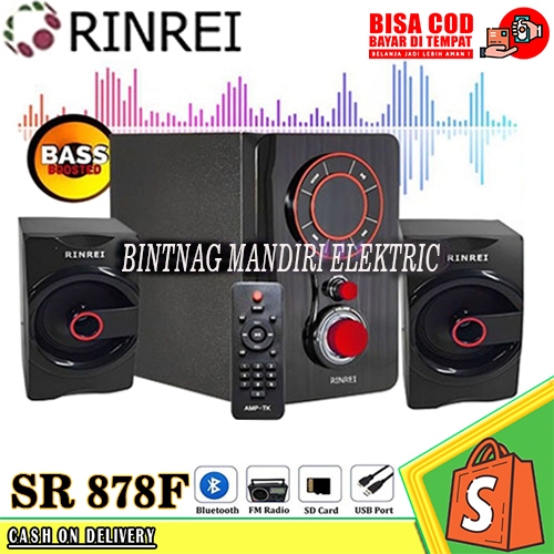 Speaker Rinrei SR-878F / SR-878 F Speaker Bluetooth Speaker Multimedia 2.1 Super Bass 45Wf