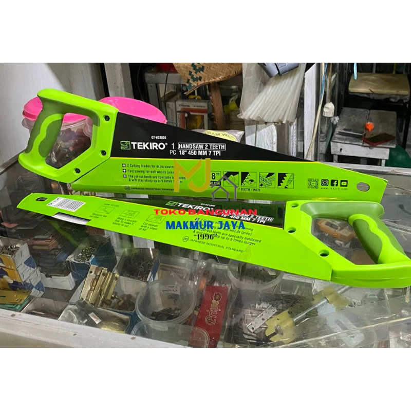 Tekiro Gergaji Kayu 2 Gigi 18 Oz” Super Tajam, Ganggang Karet