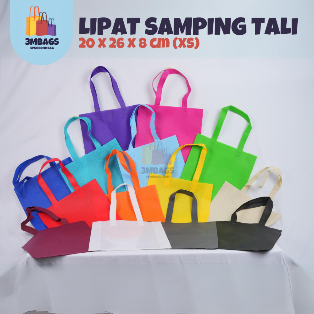 

Tas Spunbond Press MURAH - Model Lipat Samping Tali Uk 20 x 26 cm (XS) - Tas Kemasan Ulang Tahun / Acara Syukuran / Tas Snack Makanan Minuman / Kemasan Kado Kecil / Tas Buku Tulis Notes