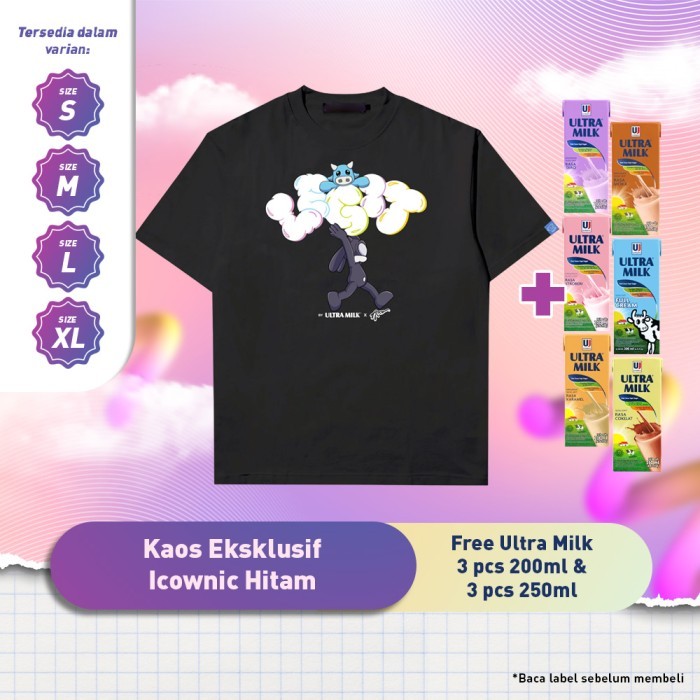 

Ultra Milk Icownic Collector Series - Kaos Eksklusif Icownic Hitam - Free Ultra Milk 3 Pcs 250 ml & 3 Pcs 200 ml