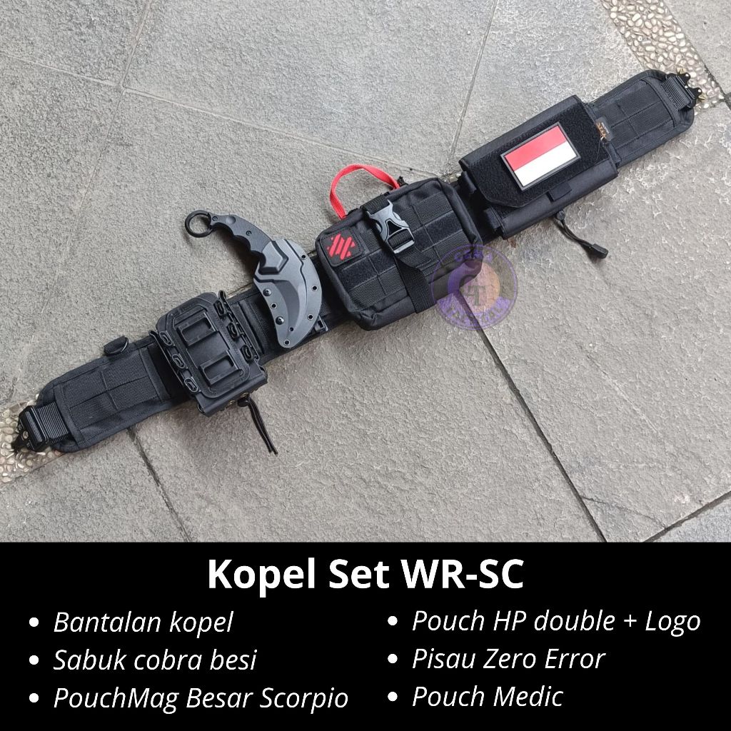 Kopel Set Besi Tactical 1set Lengkap/ Kopel Set Besi Lengkap Hitam / Kopel Tactical