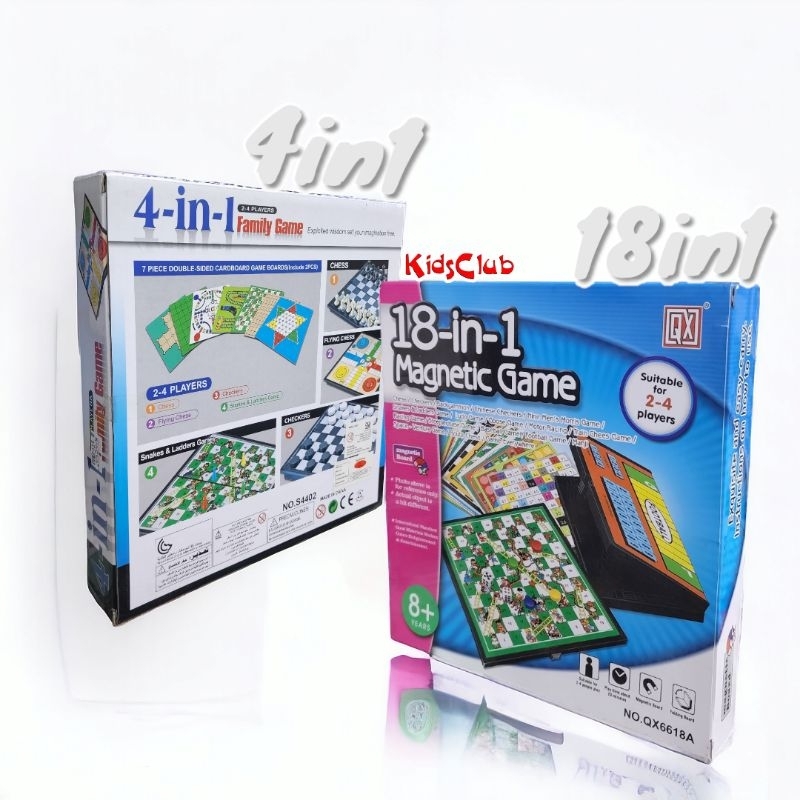 Board Game 18 in 1 / 4in1 mainan Family Game Kumpul