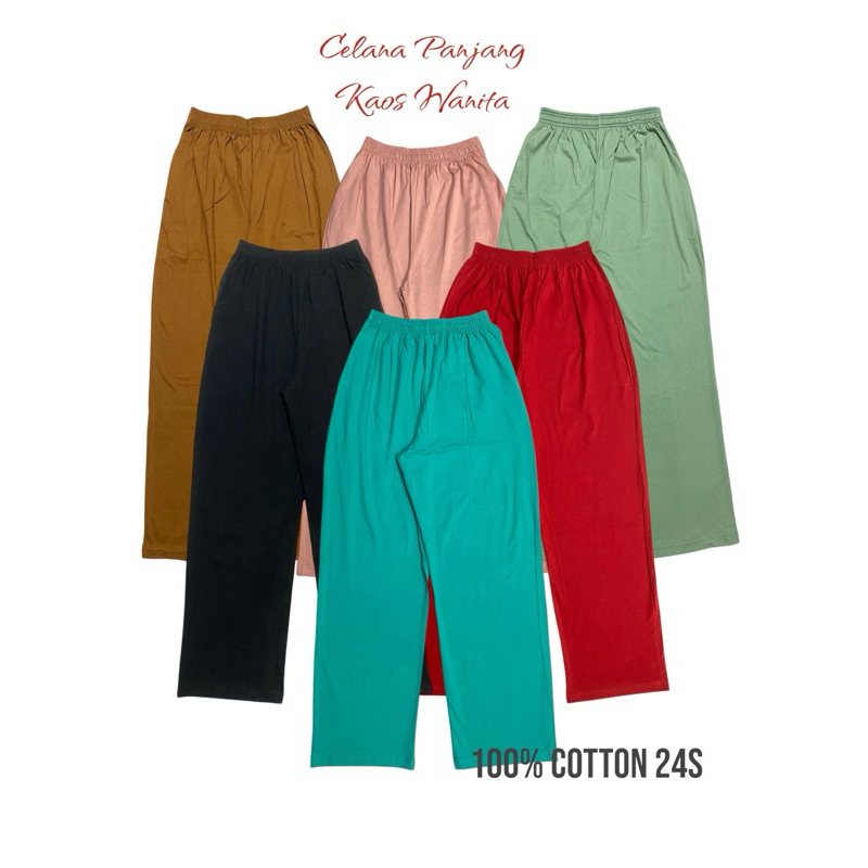 Celana Panjang Kaos Wanita - Celana Panjang Santai Harian Rumahan - Celana wanita - Celana Kaos Comb