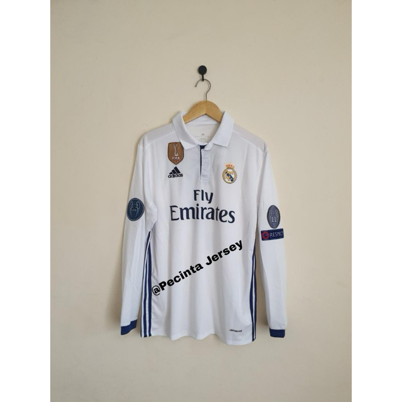 Jersey Retro Rare Long Sleeve Real Madrid Home 2016 2017 RONALDO 7