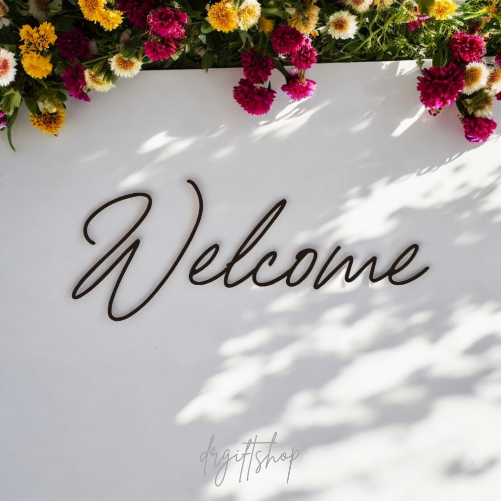 Dekorasi Welcome Selamat Datang Acara Pernikahan Tasyakuran Pertunangan Ulang tahun Modern