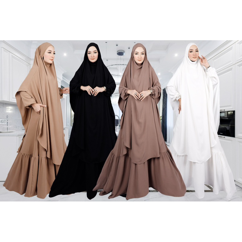 French Khimar Set Syar'i Js Collection polos
