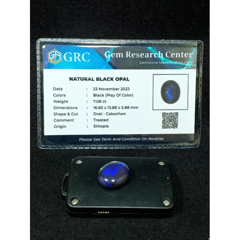 Batu Akik Black Opal Asli Natural Lengkap Dengan Sertifikat Memo