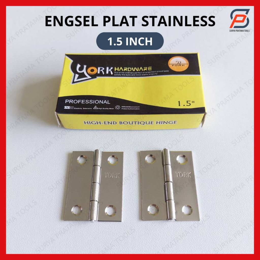 Engsel Plat Stainless 1.5" Engsel Pintu Kandang Gerobak Tipis 1.5 Inch Stainless Steel