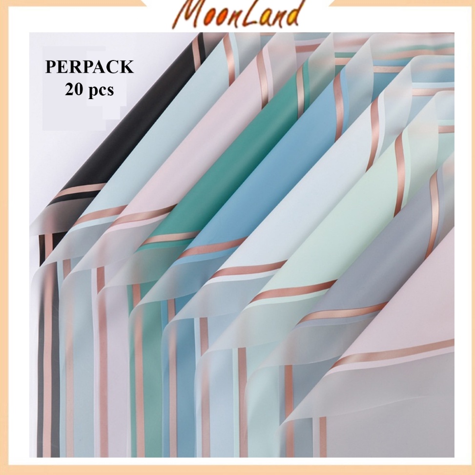 

Grosir Terjamin 2 Lembar Kertas Buket List Gold Cellophane Wrapping Paper KB613