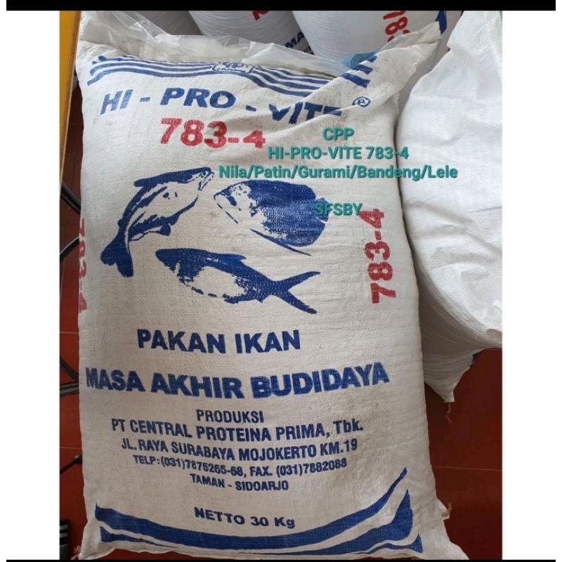 Hi pro vite 783 -4 dan T78 -4 Pellet pakan ikan masa akhir budidaya 1kiloan