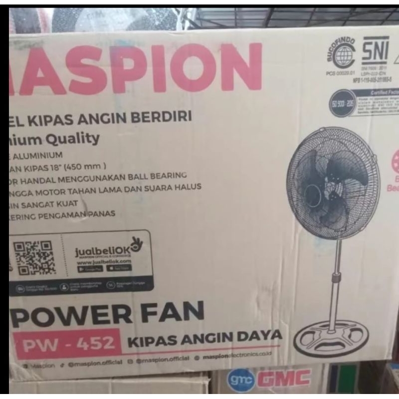Stand Power Fan Maspion Pw452 / Kipas Angin Maspion Pw 452