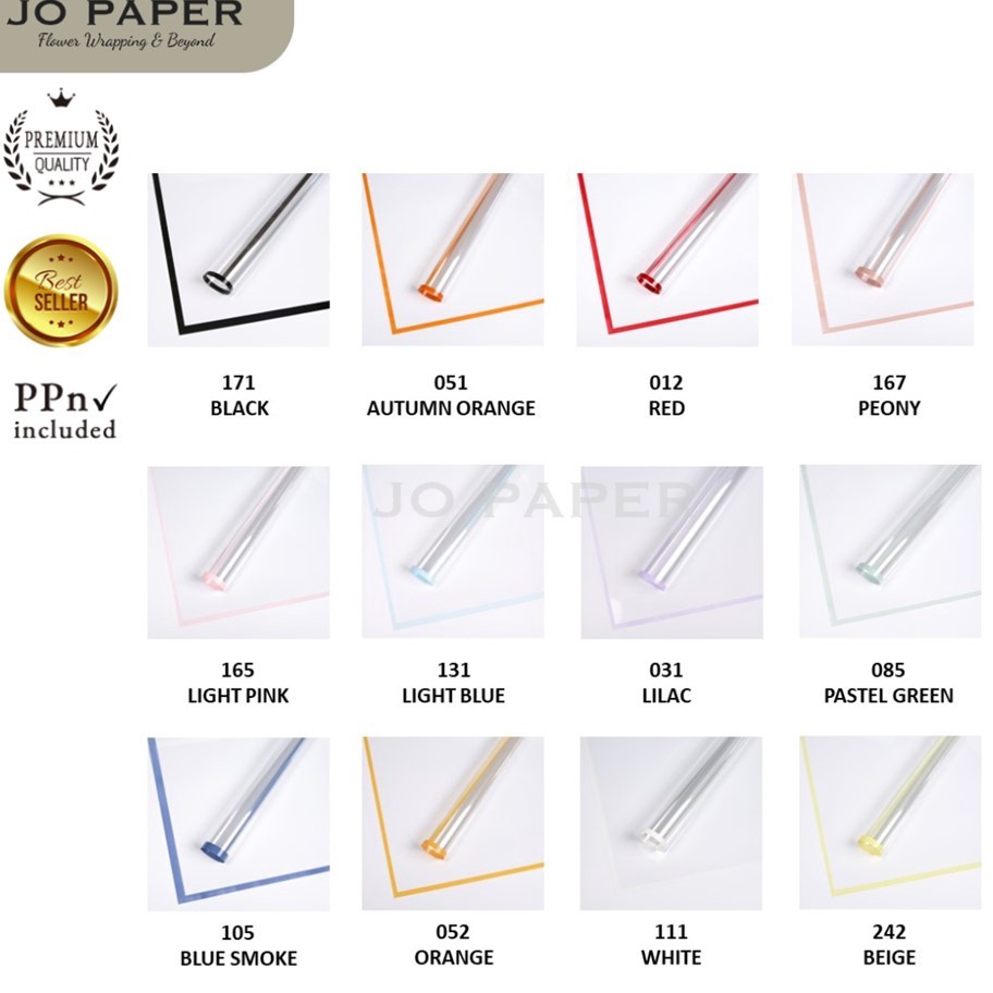 

Grosir Istimewa 2 LEMBAR Flower Wrapping Paper OPP Transparan Bening List Warna Kertas Buket Bunga Cellophane