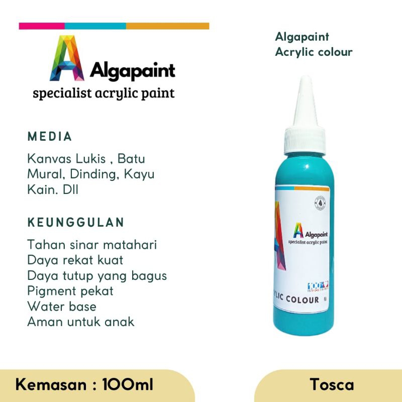 

Algapaint cat akrilik/cat lukis/cat mural/cat dinding/cat kayu/cat kain/cat sepatu