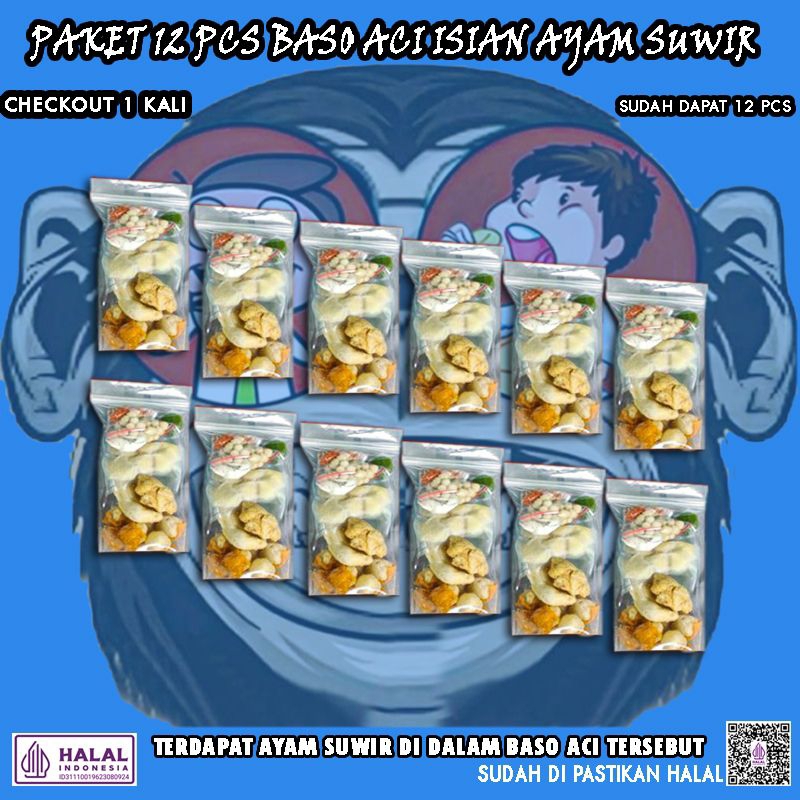 

Baso aci 12 pcs murah / Baso aci 12pcs / Baso aci ayam suwir 12pcs