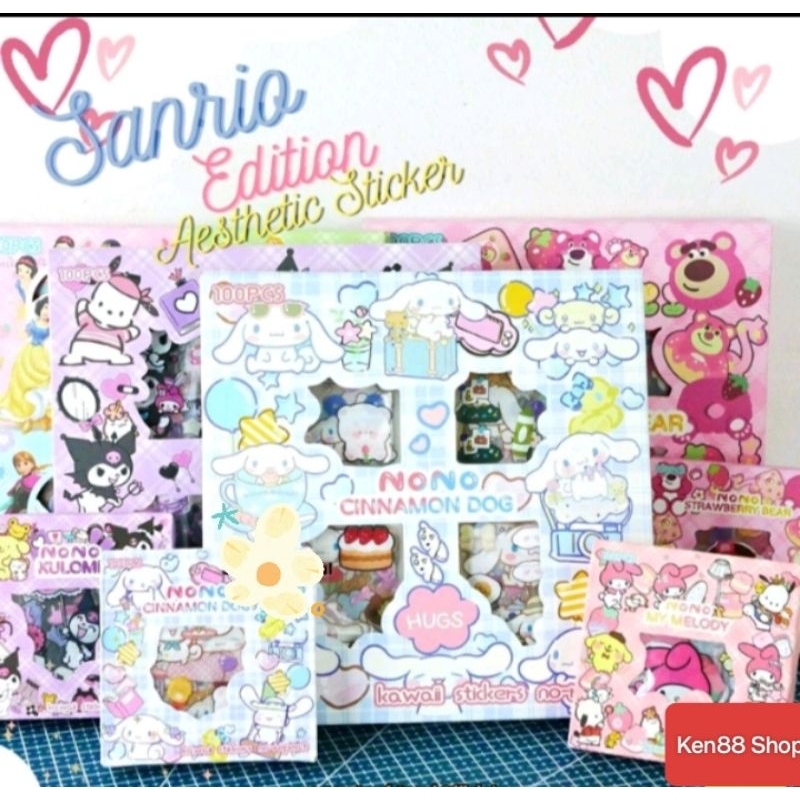 

Stiker Premium Sanrio Small Box isi 100 Pcs Aesthetic Waterproof Stiker