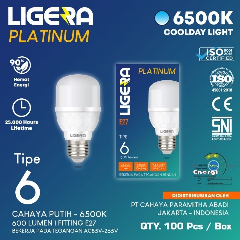 Led Titan Numero 6 Watt Kapsul T Bulb - Lampu Ligera Platinum 6w Capsule Bohlam Putih Led