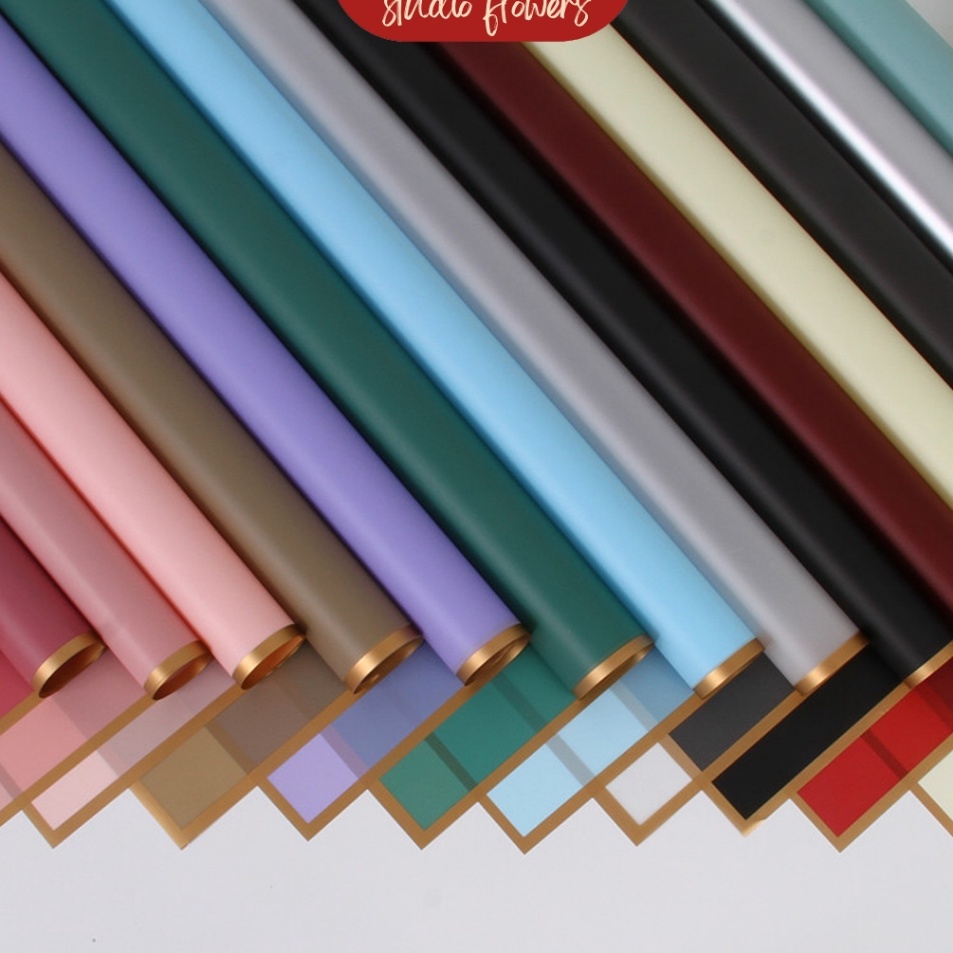 

Sedang Populer 2 Lembar Kertas Buket Bunga List Gold Flower Wrapping Motif Line Colour Gold Waterproof Kertas Wrapping Cellophane KB1