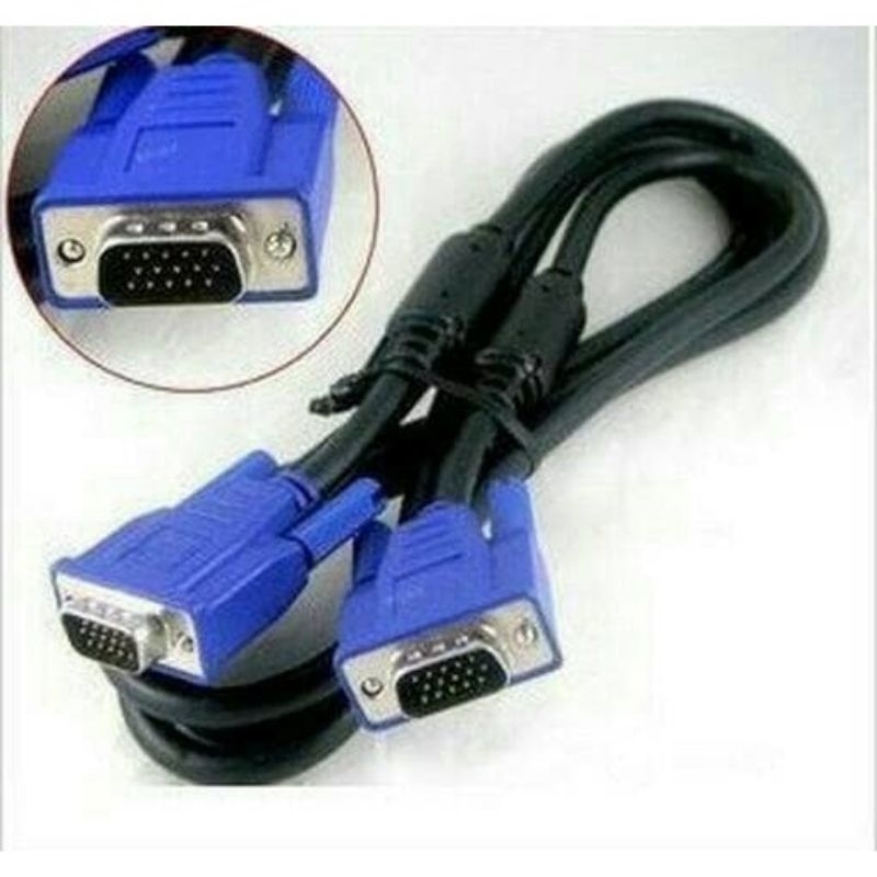 KABEL VGA STANDAR / KABEL VGA 1.5M / KABEL VGA CPU KE MONITOR MALE TO MALE