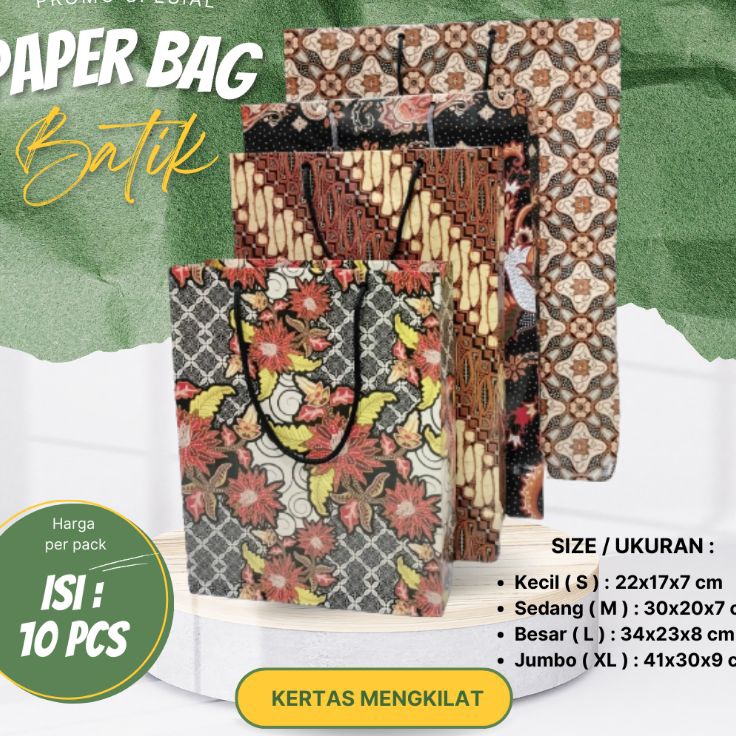 

Murah Ekonomis isi 1 pcs Tas kertas Paper bag batik JUMBOBESARSEDANG DAN KECIL