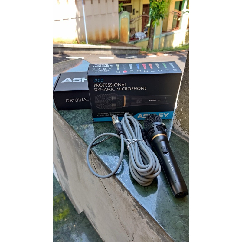 Mic Dynamic Kabel Ashley i200 i 200 Mik Vokal Kabel i200 Ashley Microphone Wire Cable ASLI Original 